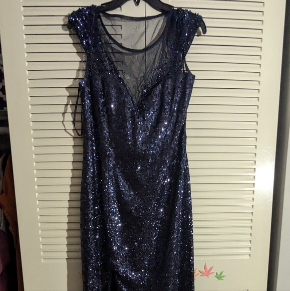 Navy sequence Dress for event, prom, wedding - Picture 2 of 4